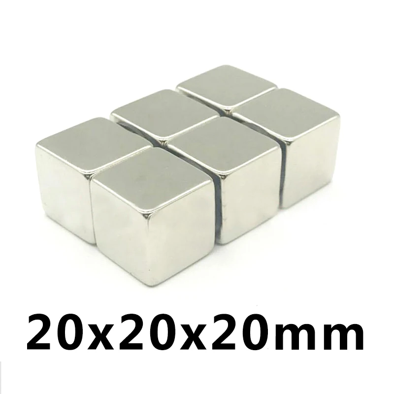 

1pcs Powerful N35 Neodymium Magnets 20*20*20mm Super Strong Cuboid Cube Double Nickel Plated Rare Earth Magnets