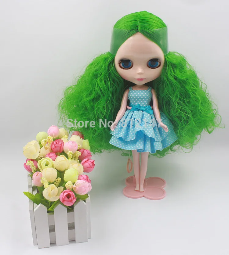 Обнаженная кукла blyth зеленые вьющиеся волосы милая кукла xv14