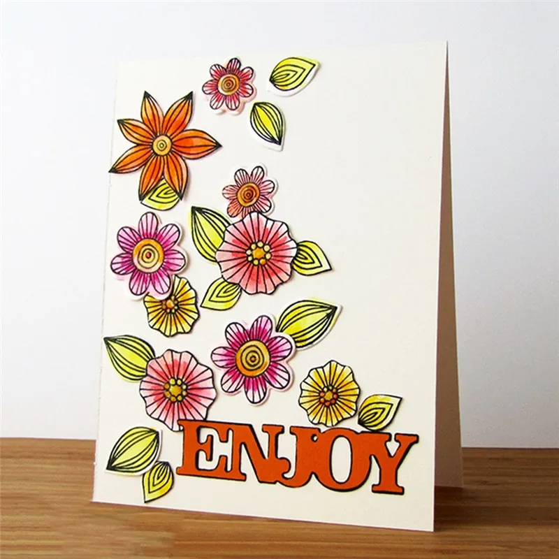

Naifumodo Letter Hello Enjoy Thanks Metal Cutting Dies for Scrapbooking Photo Album Decorative Embossing DIY Paper Cards Dies
