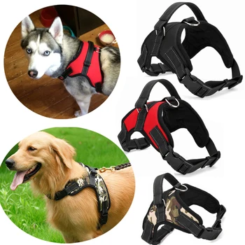 

Dog collar lead 4Colors S/M/L/XL Large Dog Soft Adjustable Pet Walking Harness Hand Strap Vest Collar Pet dog Vest For Training