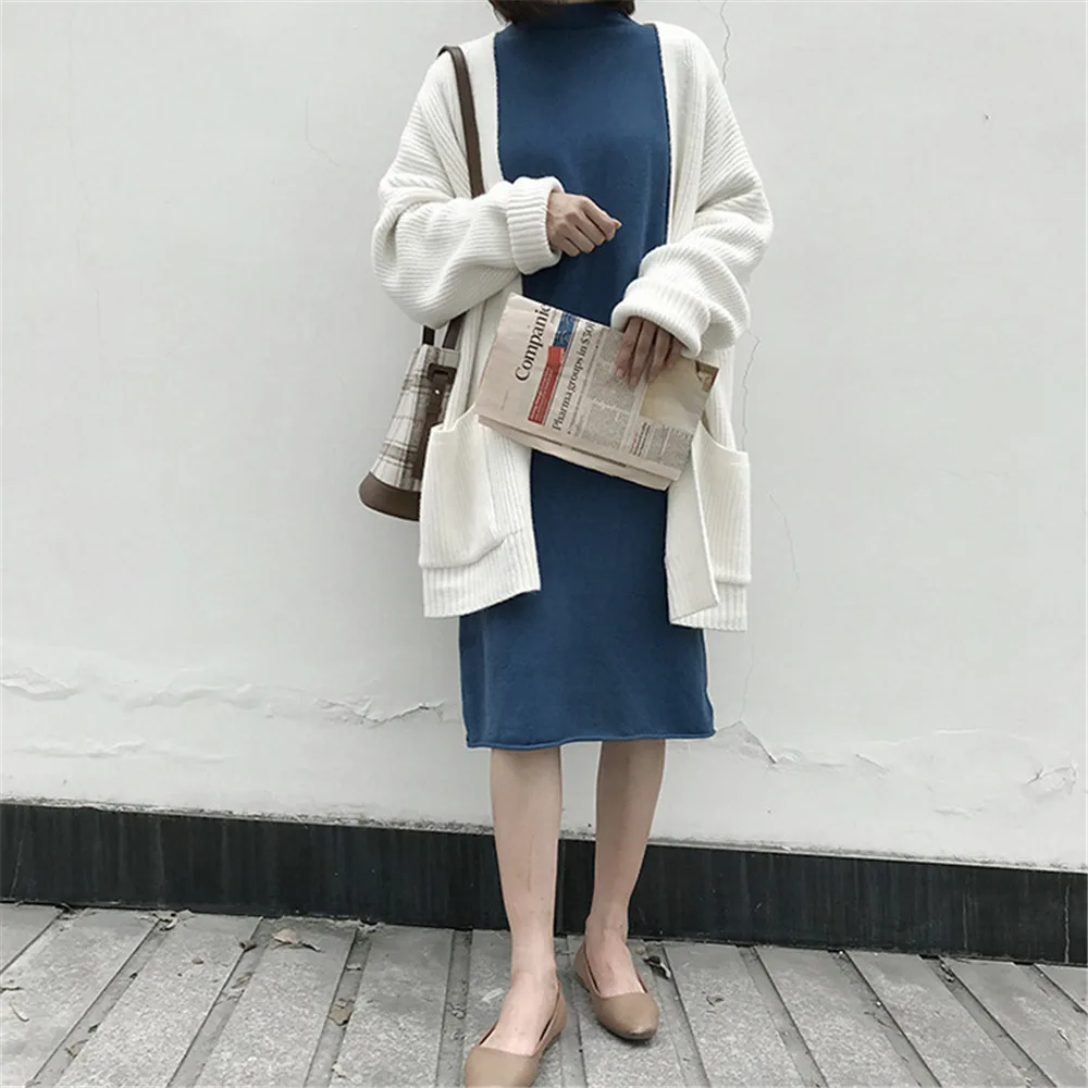 Autumn-Winter Knitted Solid Basic Long Dress 2018 Sexy Bodycon Sweater Dress Long Sleeve All Match Dresses Vestido Z9131 (21)