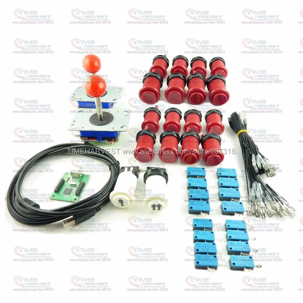 

Arcade DIY Bundle Kits with 2 player USB Encoder Board adapter Push Buttons Arcade Joystick for MAME Control Panel Game Rocker