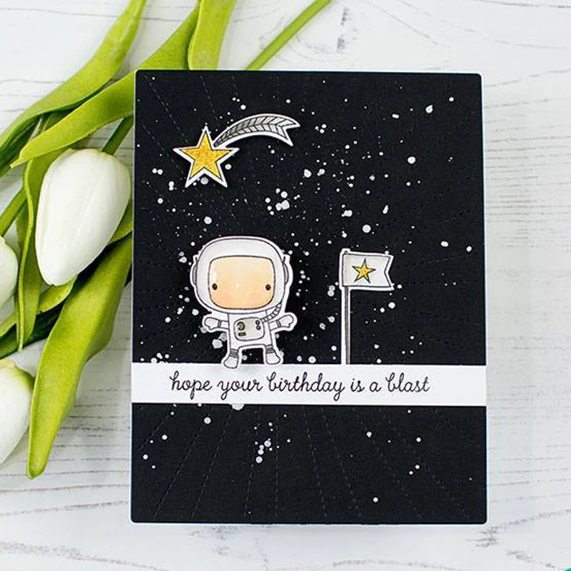 Astronaut In Space Transparent Clear Silicone Stamp Set DIY Scrapbooking Photo Album Cards Making Decorative Clear Stamp 4x6