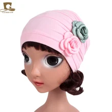 Новая детская шапочка с двойным цветком для девочек, мягкая шапка, детская зимняя теплая детская шапка с черепом
