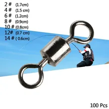 100 шт. Вертлюги для рыбалки поворотный разъем Rolling поворотный с 7 размерами шарикоподшипник твердые кольца Аксессуары для рыбалки