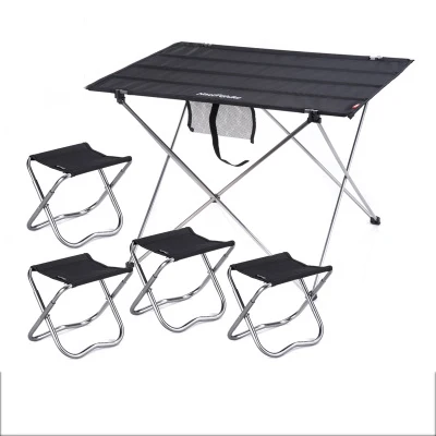 

POINT BREAK NH15Z012-S3 BLack Large table*1+camp chair*4,Fishing Leisure Chairs Outdoor Camping Folding Tables And Chairs