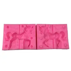 3D Карусель лошадь силиконовые Свеча Плесень Fimo глины Формы для мыла Помады Украшения Торта Инструменты кекс Шоколадный формы для выпечки