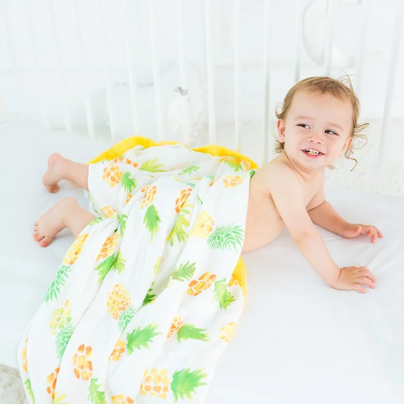Бамбуковая муслиновая детское одеяло из четырех слоев с мотивами из мультфильмов, для новорожденных Для Пеленания Пеленальный Конверт для младенцев Обёрточная бумага супер удобные детские ванны Полотенца постельные принадлежности для малышей