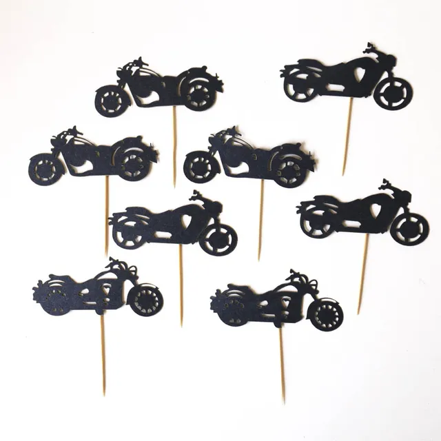 Motorcycle Cupcake Toppers,Set of 24pcs cupcake toppers,boy birthday