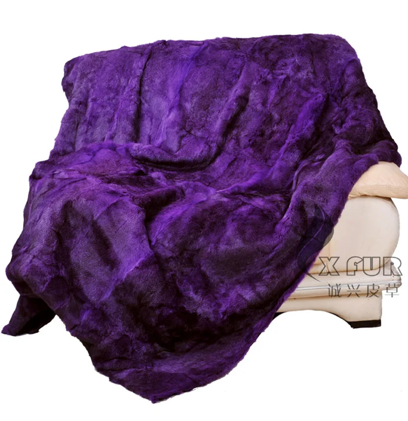 

CX-D-08H 200X150 Natural Color Custom Real Rabbit Fur Rug /Carpet