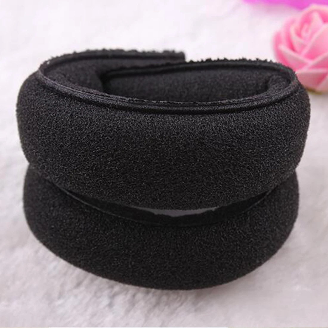 

New Women Magic Foam Sponge Disk Hair Device Donut Quick Messy Bun Updo Headwear Hair Accessories With Pearl