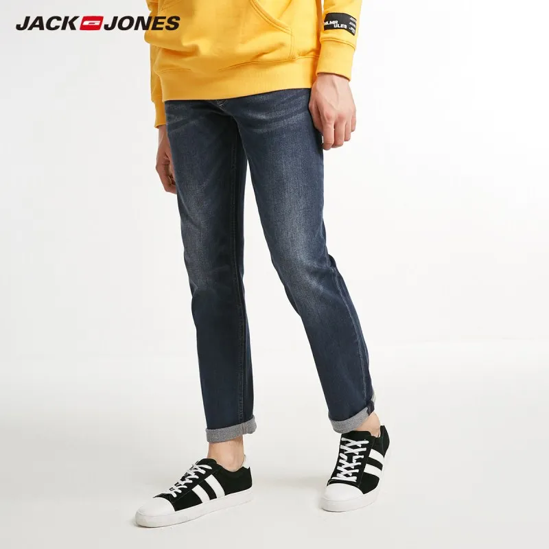 JackJones мужские зимние теплые хлопковые стрейч узкие джинсы деним брюки мужская одежда 218432507