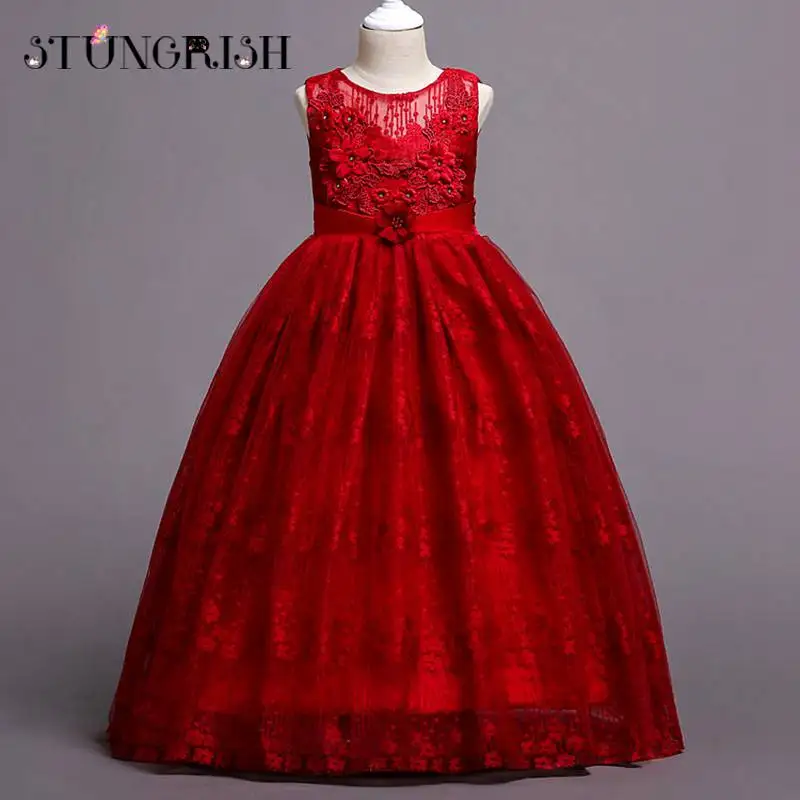 Нарядные платья для вечерние, Эксклюзивное платье, вечерняя одежда для девочек на день рождения, великолепные сетчатые кружевные дизайнерские платья, летняя одежда для От 5 до 14 лет