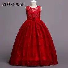 Нарядные платья для вечерние, Эксклюзивное платье, вечерняя одежда для девочек на день рождения, великолепные сетчатые кружевные дизайнерские платья, летняя одежда для От 5 до 14 лет