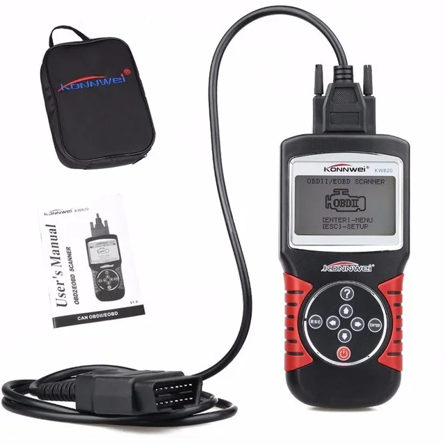 ФОТО Hight quality KW820 Diagnostic-tool EOBD OBD2 OBDII 2 Vehicle Engine fault Diagnostic Code Readers &Scanner Tools