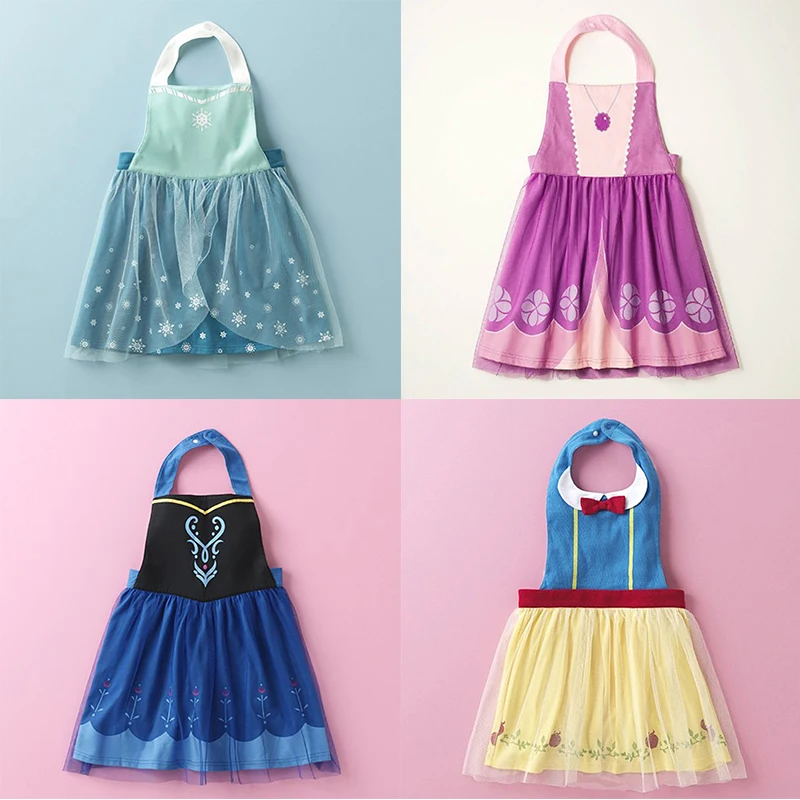 

Soft Cotton Princess Dress Waterproof Apron Breathable Baby Girl Dress Summer and Spring Kids Dresses for Girls