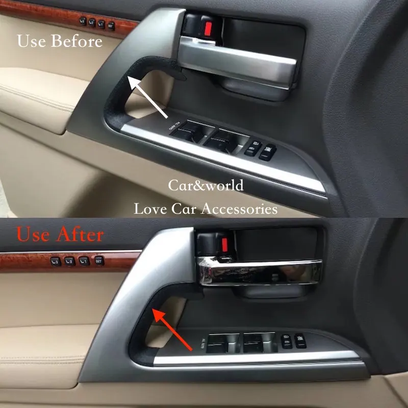 Для Toyota Land Cruiser V8 200 LC200 межкомнатных дверей подлокотник украсить боковой двери ручка Панель рамка для автомобиля аксессуары