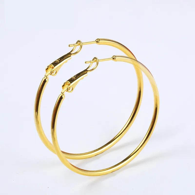 

Personality Large Hoop Earrings Yellow Gold Filled Womens Daily Wear Earrings 42mm*42mm