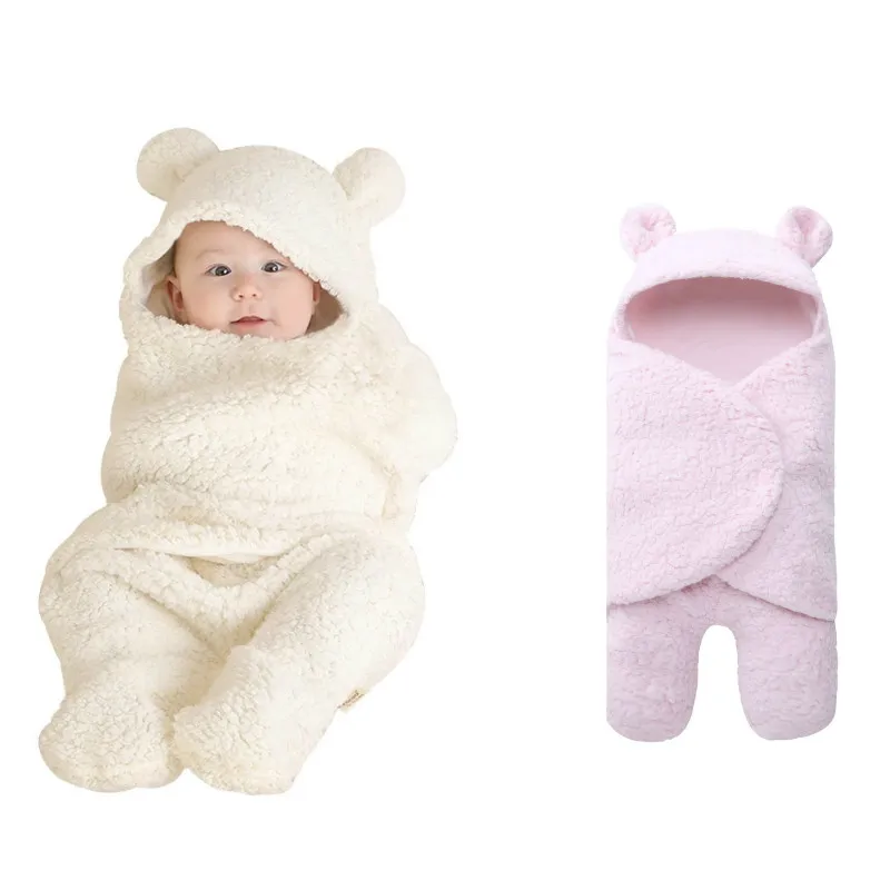 

0-12M Newborn Baby Sleeping Bag Winter Hoodie Swaddle Wrap Cute Soft Infant Baby Stuff Baby Accessories Baby Beding