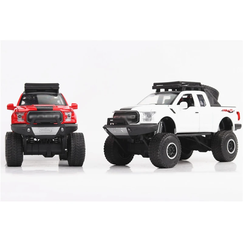 Горячая 1:32 Сплав модель автомобиля Raptor F150 пикап металлические игрушечные машинки сплав пикап грузовик F150 Raptor звук и свет и скользящий автомобиль