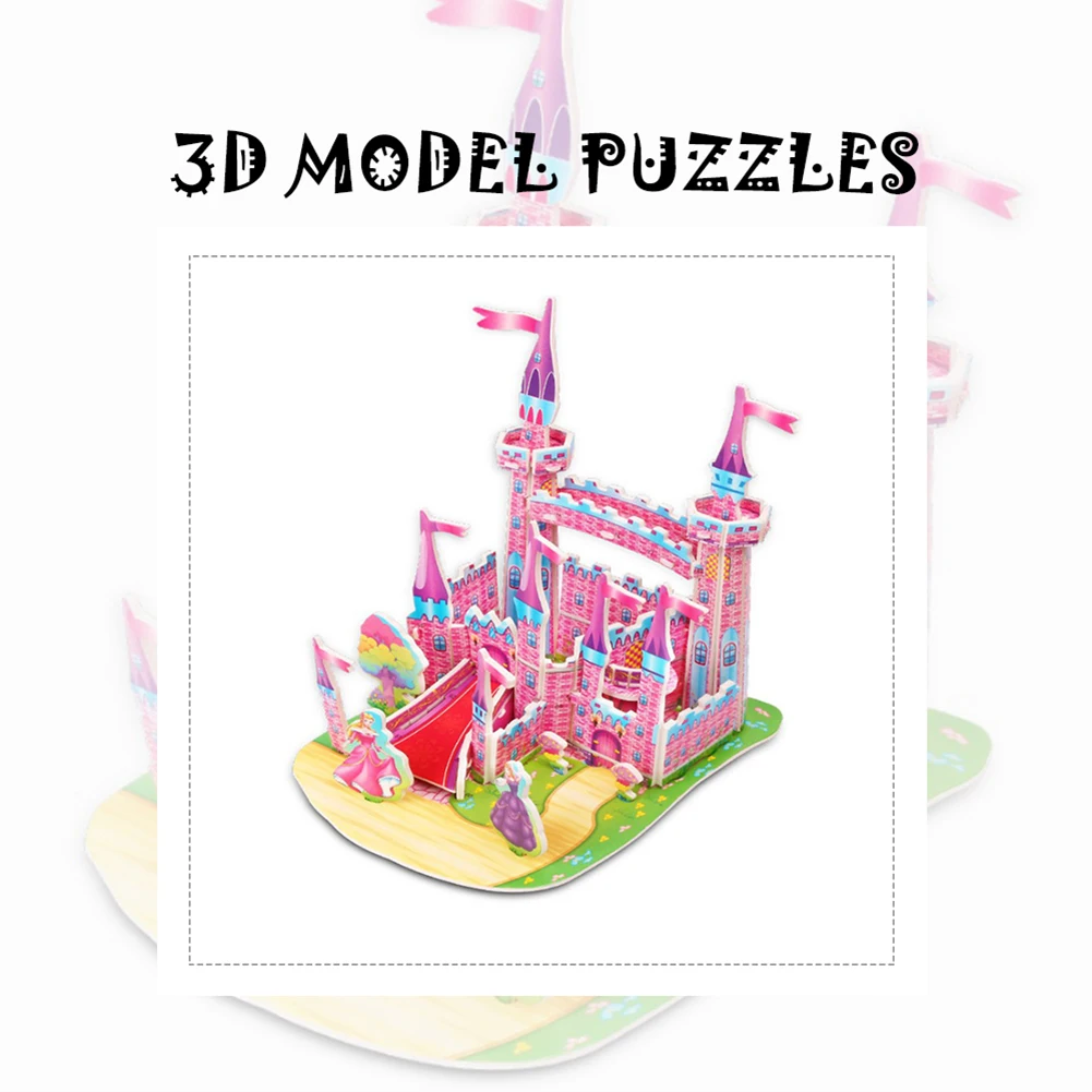 Мода 1 компл. DIY 3D Пазлы собрать Модель здание замка Развивающие детские игрушки