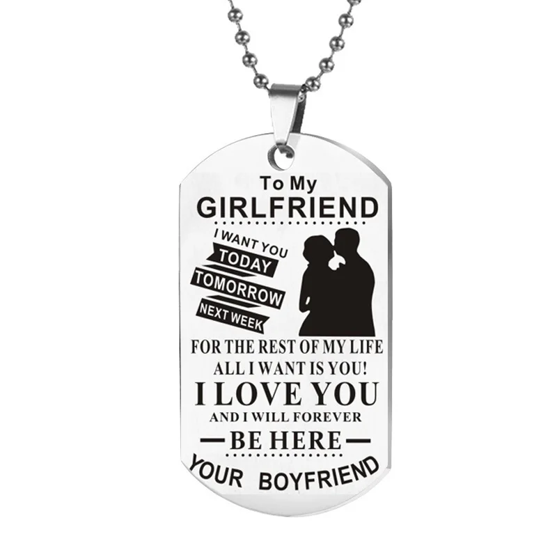 1 шт. модное ожерелье для пары ювелирные изделия I Love You собачьи бирки ожерелья