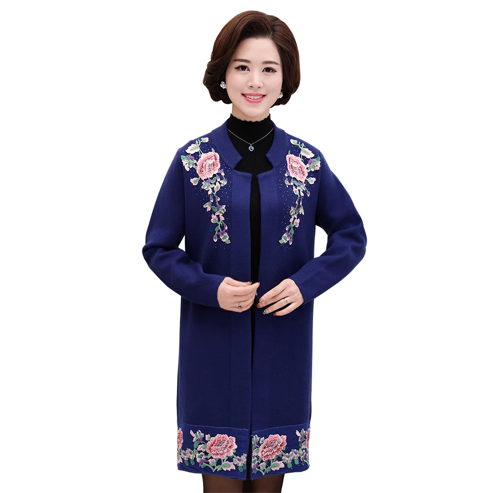 WEN TING Long Thick Cardigans Women New Designer Knitting Outwears