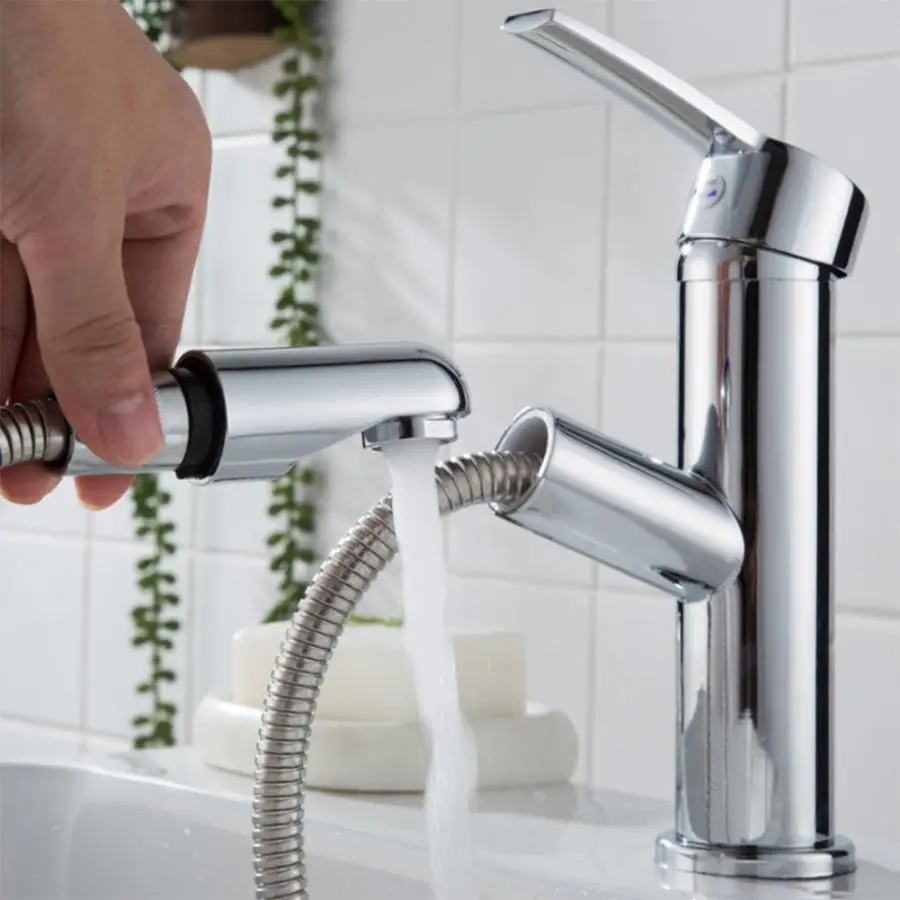 

Bathroom Basin Water Faucet Pull out sink faucet Rotating Cold Hot Water Tap for Home Kitchen Bathroom torneira do banheiro