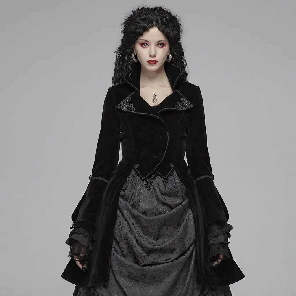 Punk Rave Women's Goth Military Style Turn Down Collar Woolen Overcoat  Wly089lcf - Aliexpress Women's Clothing