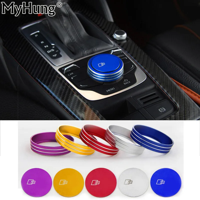 

Car-styling Chrome Car Gear Shift Knob Covers Decoration Sticker Car Console Panel Switch Cover For Audi A3 2014 2015 2016