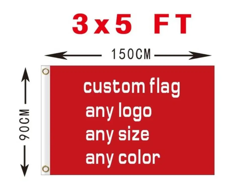 Пользовательские флаг 3x5FT 100D полиэстер все лого любой цвет баннер Вентиляторы Спорт Пользовательские Флаги