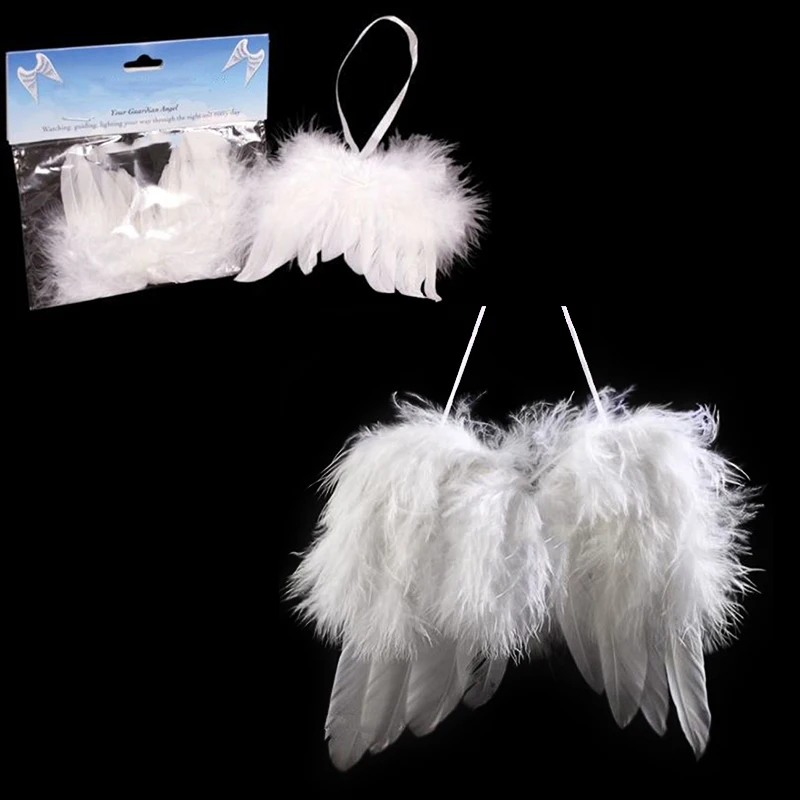 White Angel Feather Wing Christmas Tree Party Hanging Ornaments For ...