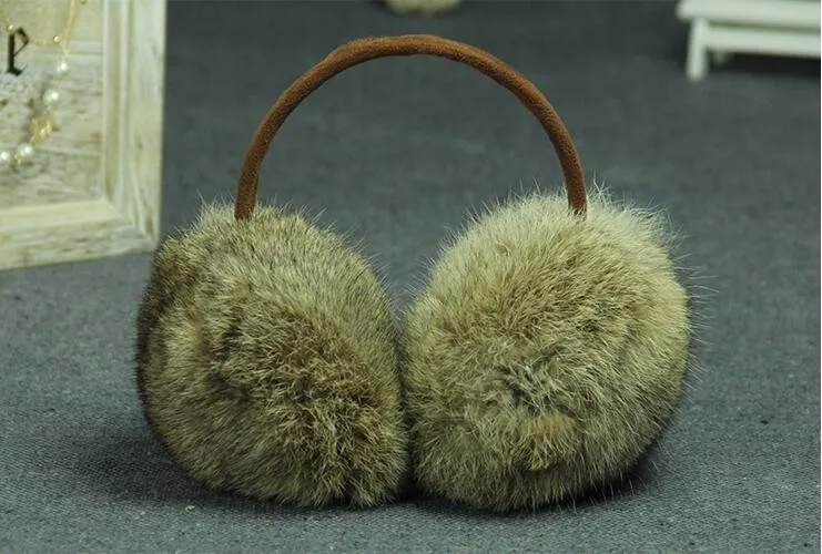Настоящее с мехом кролика наушники на осень-зиму согреться earflap женщины и мужчины уха муфтой 7 видов цветов
