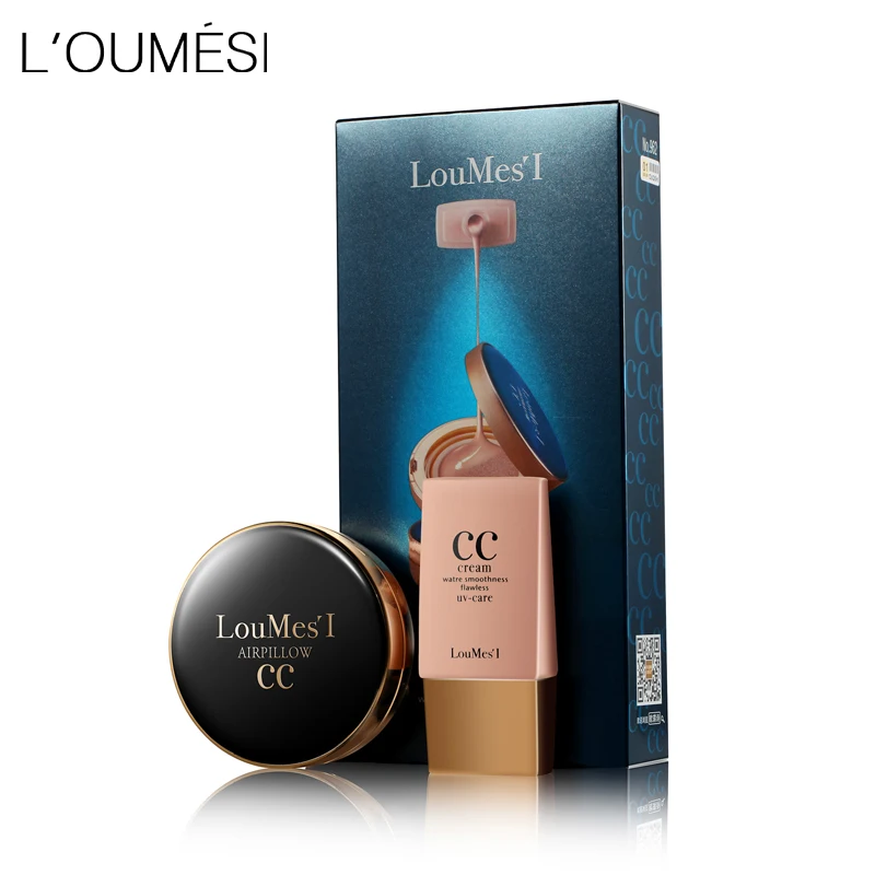 

Loumesi Air Cushion CC Cream with 40ml Supplement fluid high coverage foundationBase Makeup Cosmetics