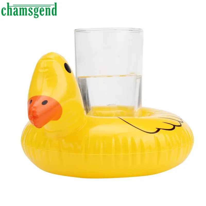 2016 Hot Chamsgend Cute Yellow Duck Floating Inflatable Drink Can Bath font b Toy b font