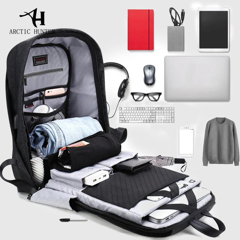 

ARCTIC HUNTER Men's Laptop Backpacks School Backpacks Waterproof Casual Business Bag Travel Backpack Fashion 2018 New