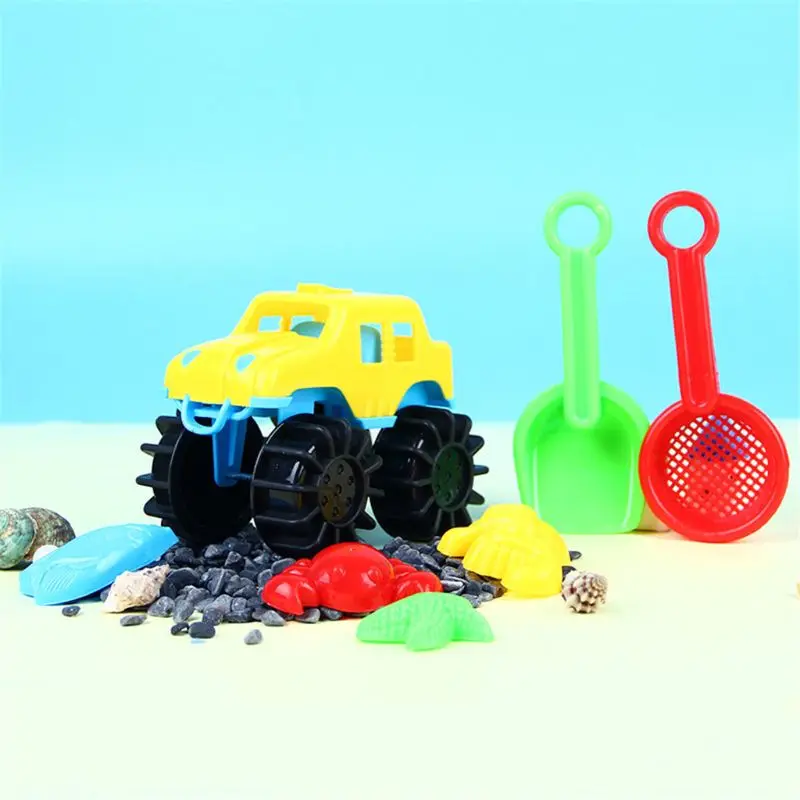 low cost  7pcs for Jeep Beach Sand Toy Set Sand Mold Building Kids Summer Toys Outdoor Game