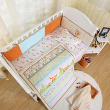 Лучшая цена, детская кроватка из хлопка, одеяло, простыня, юбка для детской кроватки, бампер для кроватки