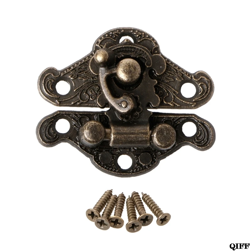 

Vintage Zinc Alloy Latch Hasp Pad Chest Lock Plate For Wood Jewelry Box Cabinet Mar28