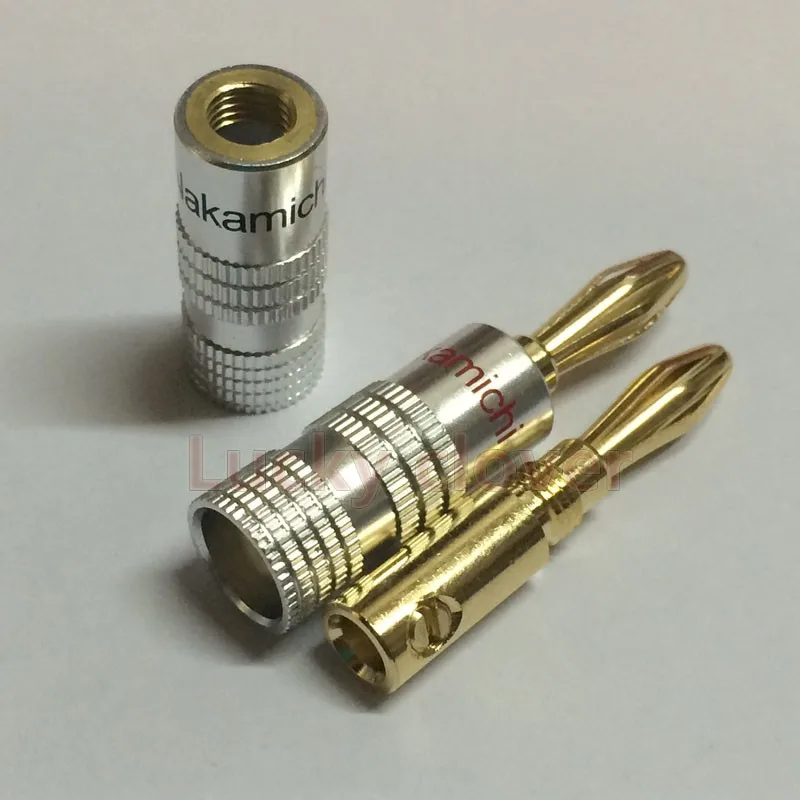 Штепсельная вилка типа банан Nakamichi 4 мм с золотым покрытием 24 К 10 шт.|plug adapter