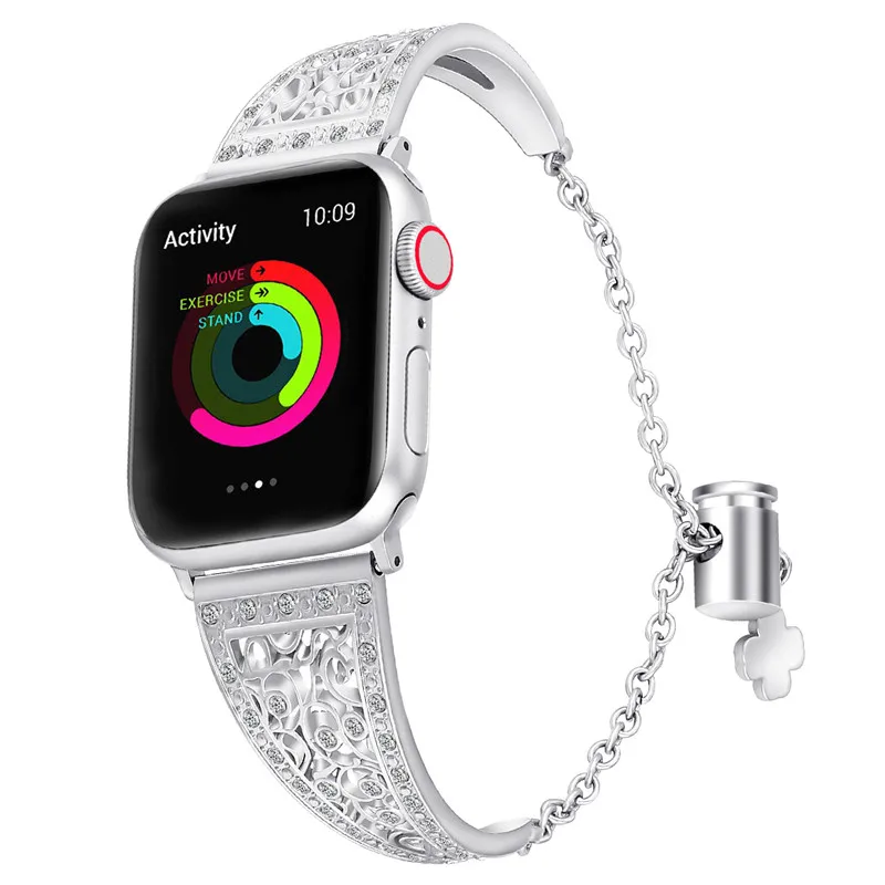 Роскошный ремешок для часов для Apple Watch, бриллиантовые Стразы, сменный бизнес ремешок, браслет, браслет для Apple Watch LM82014 - Цвет ремешка: 2