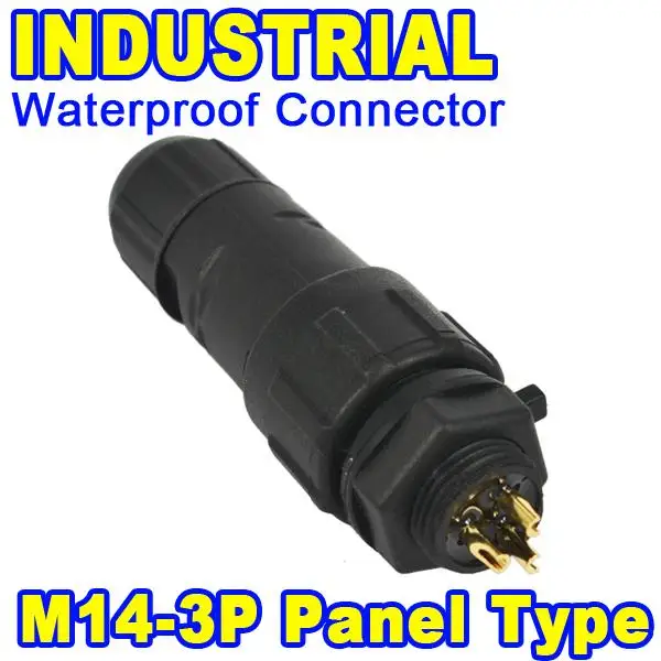 

kebidumei Nylon Shell 500V 15A at Max IP68 3Pin Waterproof Connector Adapter 3 Pole Panel Mount Industrial Electrical Wire Plug