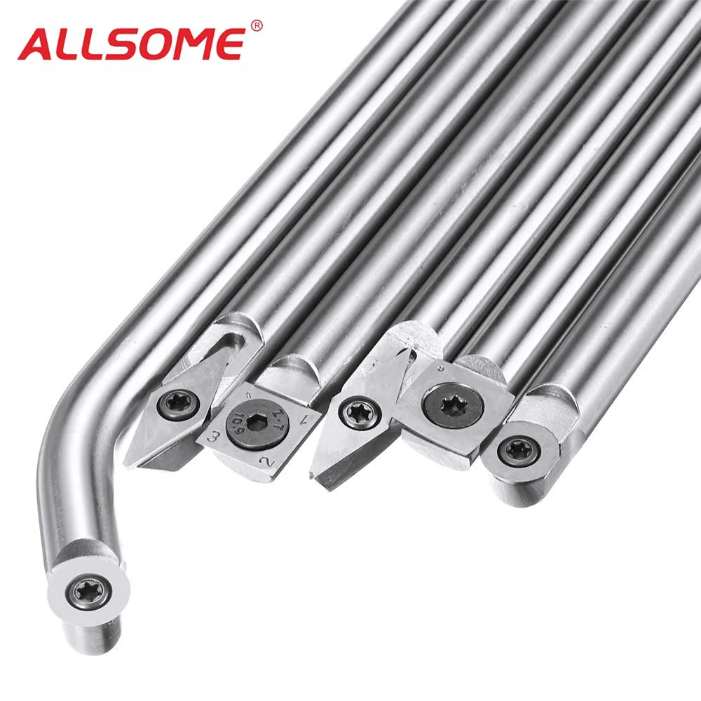 ALLSOME Wood Turning Tool with Wood Carbide Insert Cutter Round Shank