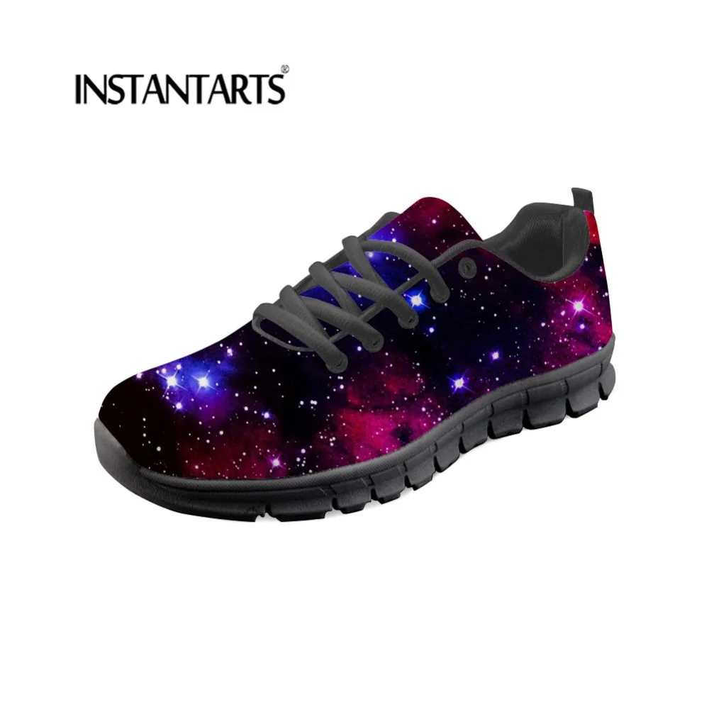 

INSTANTARTS Comfortable Fashion Women Flats Shoes Cool Starry Sky Printing Women Leisure Mesh Shoes Woman's Breathable Sneakers