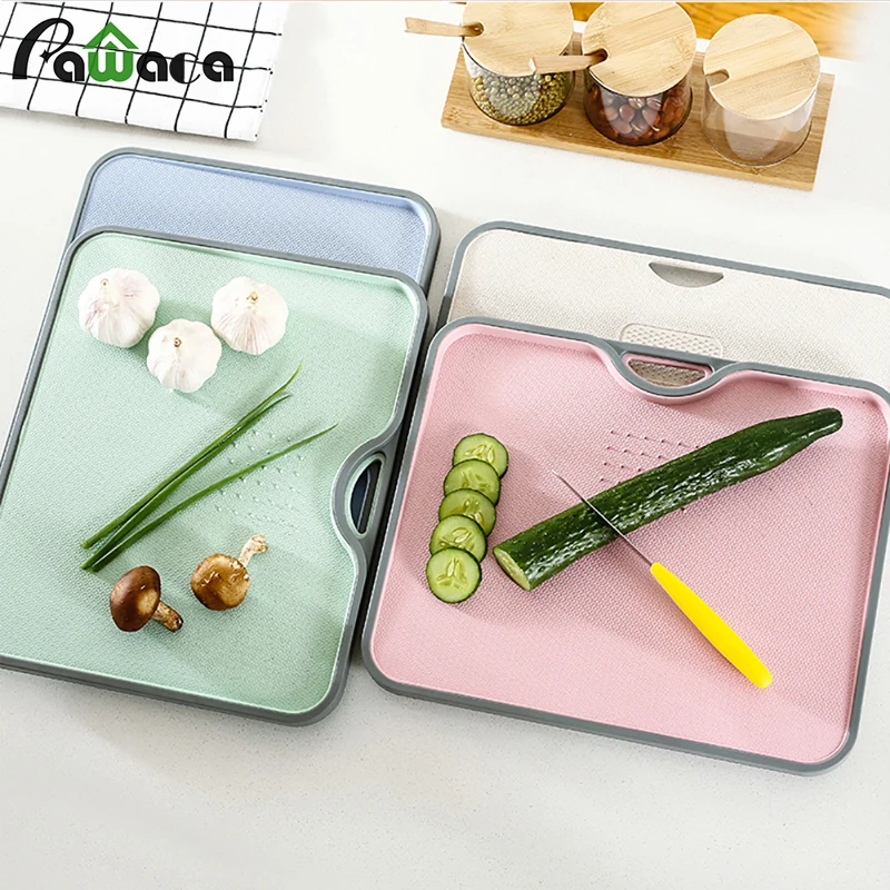 

Cutting Board Chopping Board with Garlic Grinder for Vegetable Fruit Meat Cheese Anti-skid Design Wheat Straw Kitchen Supplies