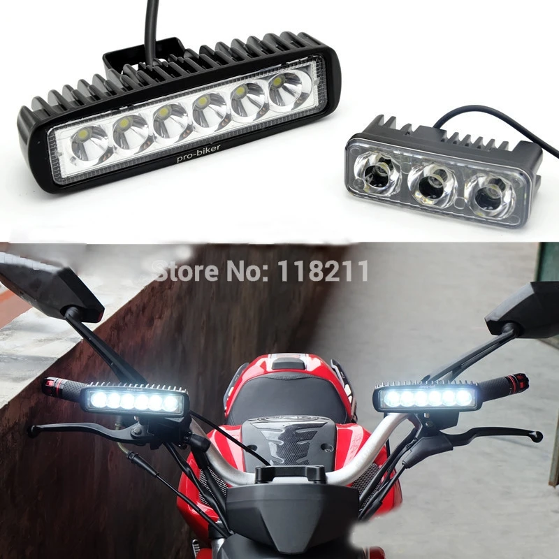 Motowolf Universal Dc12v24v 18w Motorcycle 6 Led Headlights Motocross