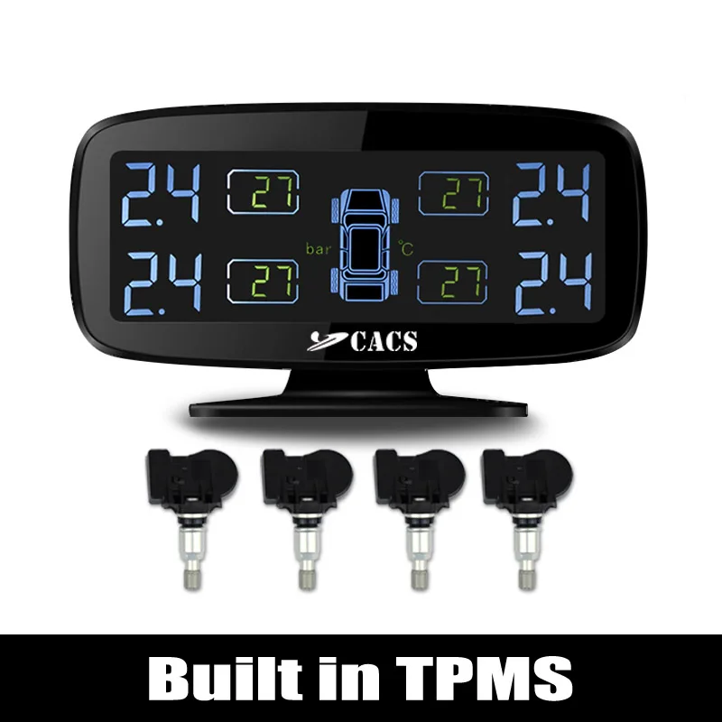 

Wireless Tire Pressure Monitoring System TPMS for Car with Built in Sensors / Anti-interference Tyre abnormal condition Alarm