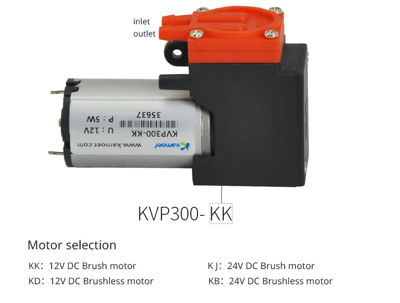 12V, 24V DC Motor, pressão negativa 0.05Mpa