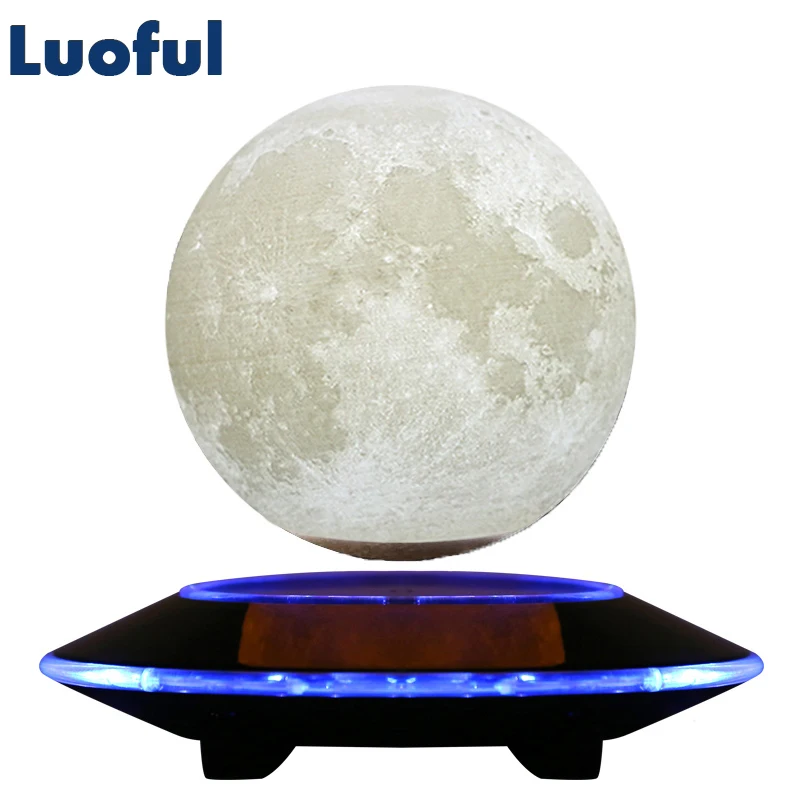 Magnetic Floating Levitation 3D Print Moon Lamp LED Night Light 2 Color Auto Change Moon Light Home Decor Creative Birthday Gift цена Magnetic Floating Levitation 3D Print Moon Lamp LED Night Light 2 Color Auto Change Moon Light Home Decor Creative Birthday Gift цены онлайн