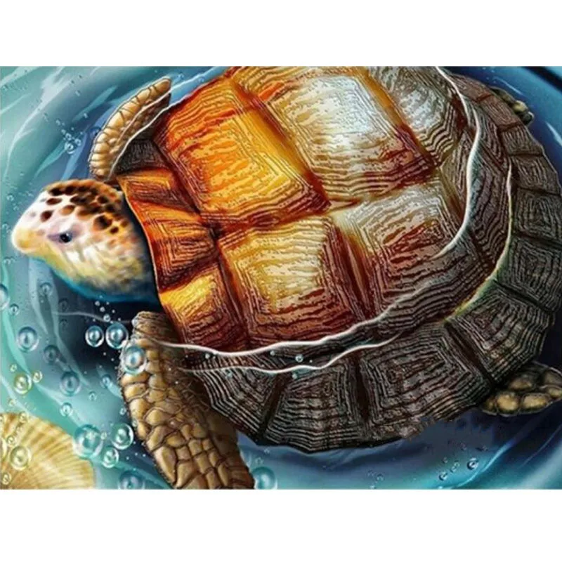 Full Square Diamond Art 5D DIY Painting&quotSea Turtles King&quot3D Embroidery Rhinestones Mosaic Wall Home Decor Turtle Animal | Дом и сад